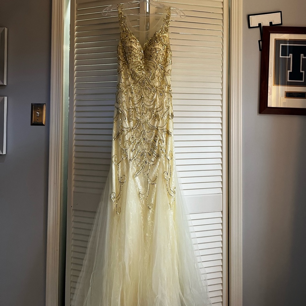 Cream prom dress
